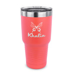 Butterflies 30 oz Stainless Steel Tumbler - Coral - Single Sided (Personalized)