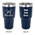 Butterflies 30 oz Stainless Steel Tumbler - Navy - Double Sided (Personalized)