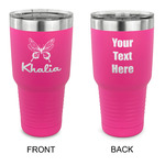 Butterflies 30 oz Stainless Steel Tumbler - Pink - Double Sided (Personalized)