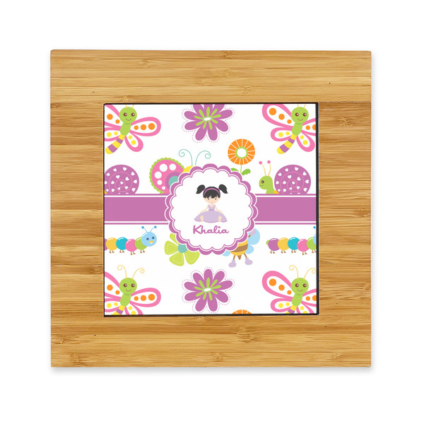 Custom Butterflies Bamboo Trivet with Ceramic Tile Insert (Personalized)