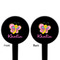 Butterflies Black Plastic 4" Food Pick - Round - Double Sided - Front & Back