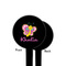 Butterflies Black Plastic 4" Food Pick - Round - Single Sided - Front & Back