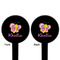 Butterflies Black Plastic 6" Food Pick - Round - Double Sided - Front & Back