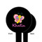 Butterflies Black Plastic 6" Food Pick - Round - Single Sided - Front & Back