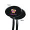 Butterflies Black Plastic 7" Stir Stick - Single Sided - Oval - Front & Back