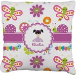 Butterflies Faux-Linen Throw Pillow 16" (Personalized)