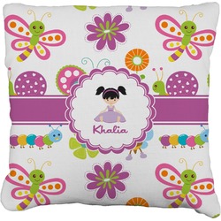 Butterflies Faux-Linen Throw Pillow 16" (Personalized)