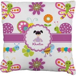 Butterflies Faux-Linen Throw Pillow 20" (Personalized)
