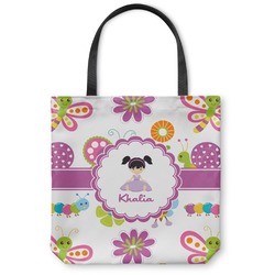 Butterflies Canvas Tote Bag - Large - 18"x18" (Personalized)