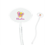 Butterflies 7" Oval Plastic Stir Sticks - Clear (Personalized)