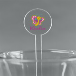 Butterflies 7" Round Plastic Stir Sticks - Clear (Personalized)