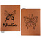 Butterflies Cognac Leatherette Portfolios with Notepad - Large - Double Sided - Apvl