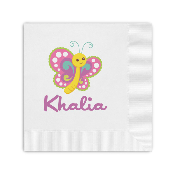 Custom Butterflies Coined Cocktail Napkins (Personalized)