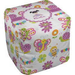 Butterflies Cube Pouf Ottoman - 18" (Personalized)