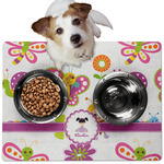 Butterflies Dog Food Mat - Medium w/ Name or Text