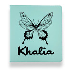 Butterflies Leather Binder - 1" - Teal (Personalized)