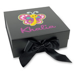 Butterflies Gift Box with Magnetic Lid - Black (Personalized)