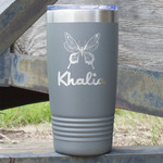Butterflies 20 oz Stainless Steel Tumbler - Grey - Single Sided (Personalized)