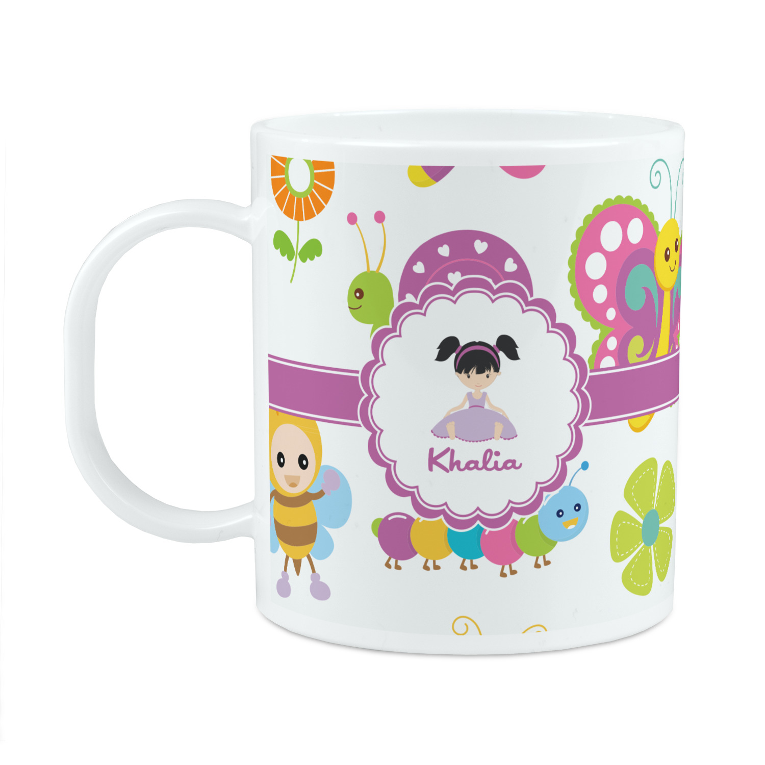 Butterflies Plastic Kids Mug (personalized) - Youcustomizeit