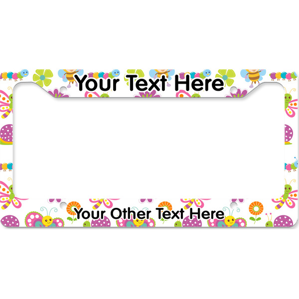 Custom Butterflies License Plate Frame - Style B (Personalized)