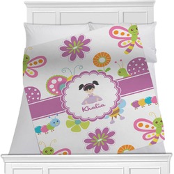 Butterflies Minky Blanket - Toddler / Throw - 60"x50" - Double Sided (Personalized)