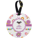 Butterflies Plastic Luggage Tag - Round (Personalized)