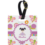 Butterflies Plastic Luggage Tag - Square w/ Name or Text