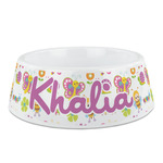 Butterflies Plastic Dog Bowl - Medium (Personalized)