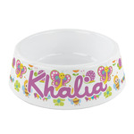 Butterflies Plastic Dog Bowl - Small (Personalized)