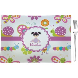 Butterflies Glass Rectangular Appetizer / Dessert Plate (Personalized)