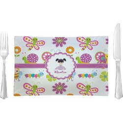Butterflies Rectangular Glass Lunch / Dinner Plate - Single or Set (Personalized)