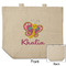 Butterflies Reusable Cotton Grocery Bag - Front & Back View