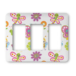 Butterflies Rocker Style Light Switch Cover - Three Switch