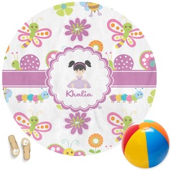 Butterflies Round Beach Towel (Personalized)