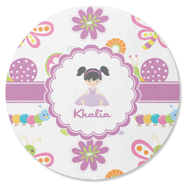 Custom Butterflies Round Rubber Backed Coaster (Personalized)