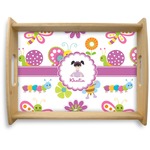 Butterflies Natural Wooden Tray - Large (Personalized)