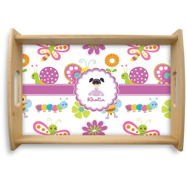 Custom Butterflies Natural Wooden Tray - Small (Personalized)