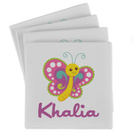 Butterflies Absorbent Stone Coasters - Set of 4 (Personalized)