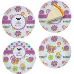 Butterflies Set of 4 Glass Appetizer / Dessert Plate 8" (Personalized)