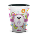 Butterflies Ceramic Shot Glass - 1.5 oz - Two Tone - Single (Personalized)