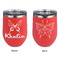 Butterflies Stainless Wine Tumblers - Coral - Double Sided - Approval