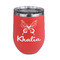 Butterflies Stainless Wine Tumblers - Coral - Double Sided - Front