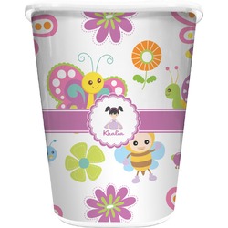 Butterflies Waste Basket - Double Sided (White) (Personalized)