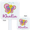 Butterflies White Plastic Stir Stick - Double Sided - Approval