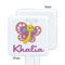 Butterflies White Plastic Stir Stick - Single Sided - Square - Approval