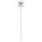 Butterflies White Plastic Stir Stick - Single Sided - Square - Single Stick