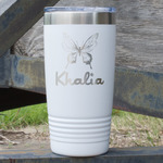 Butterflies 20 oz Stainless Steel Tumbler - White - Double Sided (Personalized)
