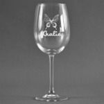 Butterflies Wine Glass - Engraved (Personalized)