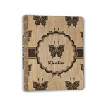 Butterflies Wood 3-Ring Binder - 1" Half-Letter Size (Personalized)