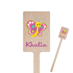 Butterflies 6.25" Rectangle Wooden Stir Sticks - Double Sided (Personalized)